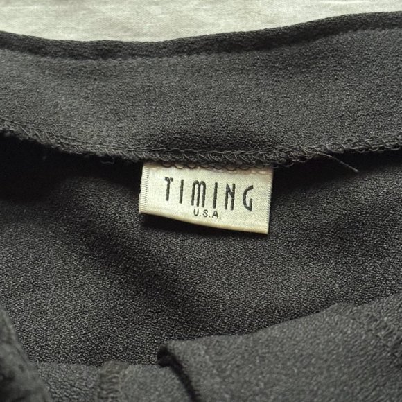 Black Button Front Mini Skirt With Pockets - Picture 3 of 3